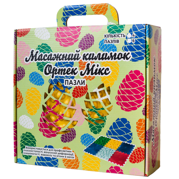Масажний ортопедичний килимок-пазл 8 модулів з різними фактурами 9224 фото