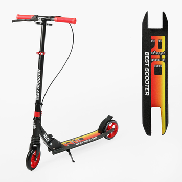 Самокат двоколісний Best Scooter Rio з ручним гальмом, колеса PU 145 мм, складний, чорний R-80960 фото