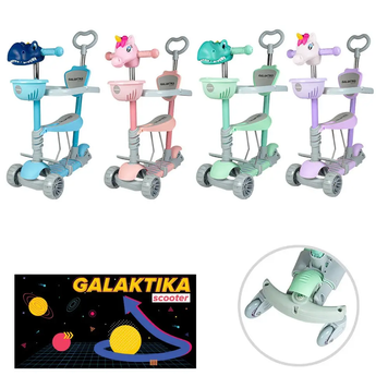Самокат із сидінням та батьківською ручкою Galaktika Scooter GS-0079/1 фото