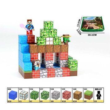 Майнкрафт конструктор магнітний Minecraft 68 блоків 10051 фото
