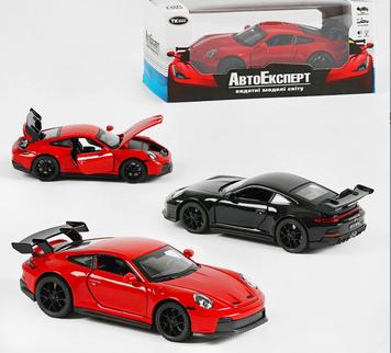 Машинка  колекційна чорна Porsche 911 GT3 порш 14772 фото