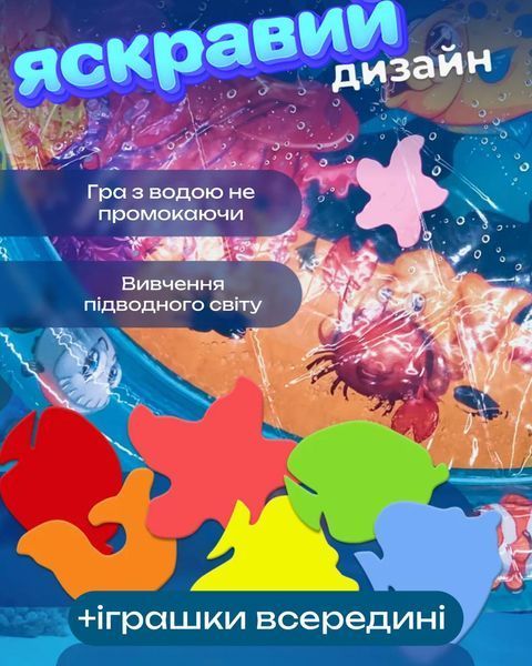 Надувний дитячий водний аква килимок круглий 60 см 68925 фото