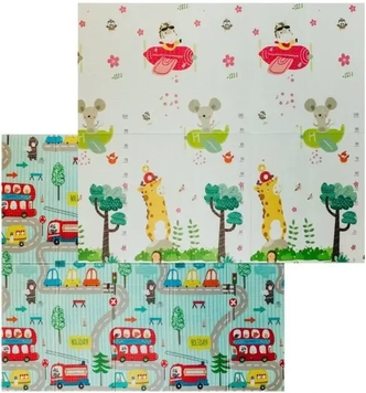 Дитячий килимок 180x120x0,8 см,для повзання двосторонній складний, пакунок малюка 68036 фото